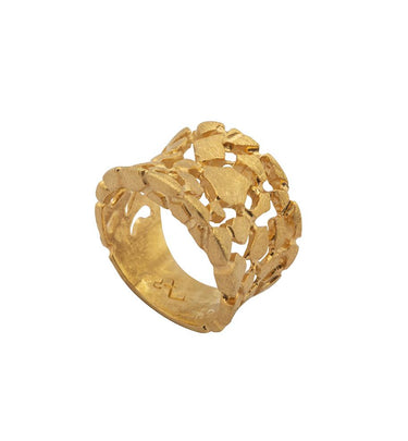 Anillo Empedrado Chico Dorado